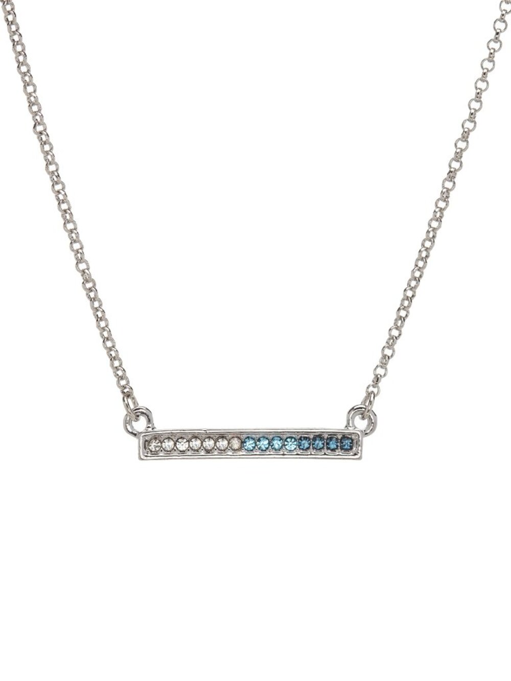 NWT Silver Bar Necklace Made with Swarovski Crystals